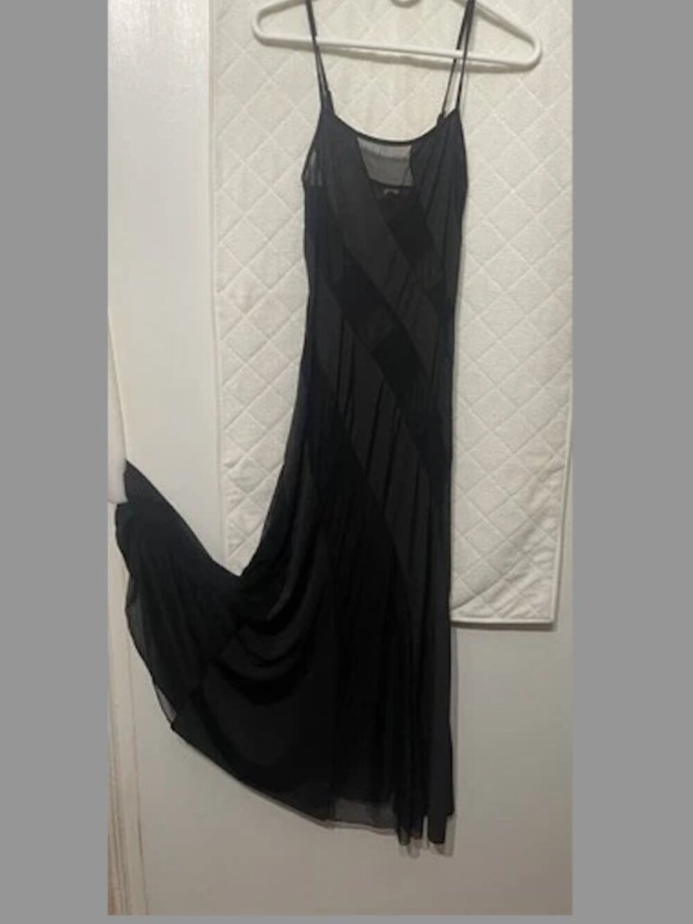 Fredericks of Hollywood Black Lingerie Maxi Dress Slip Nightgown SZ SM Vintage
